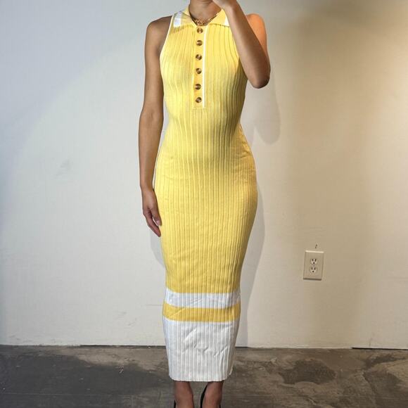Yellow and White Maxi Dress XS - Picture 1 of 5